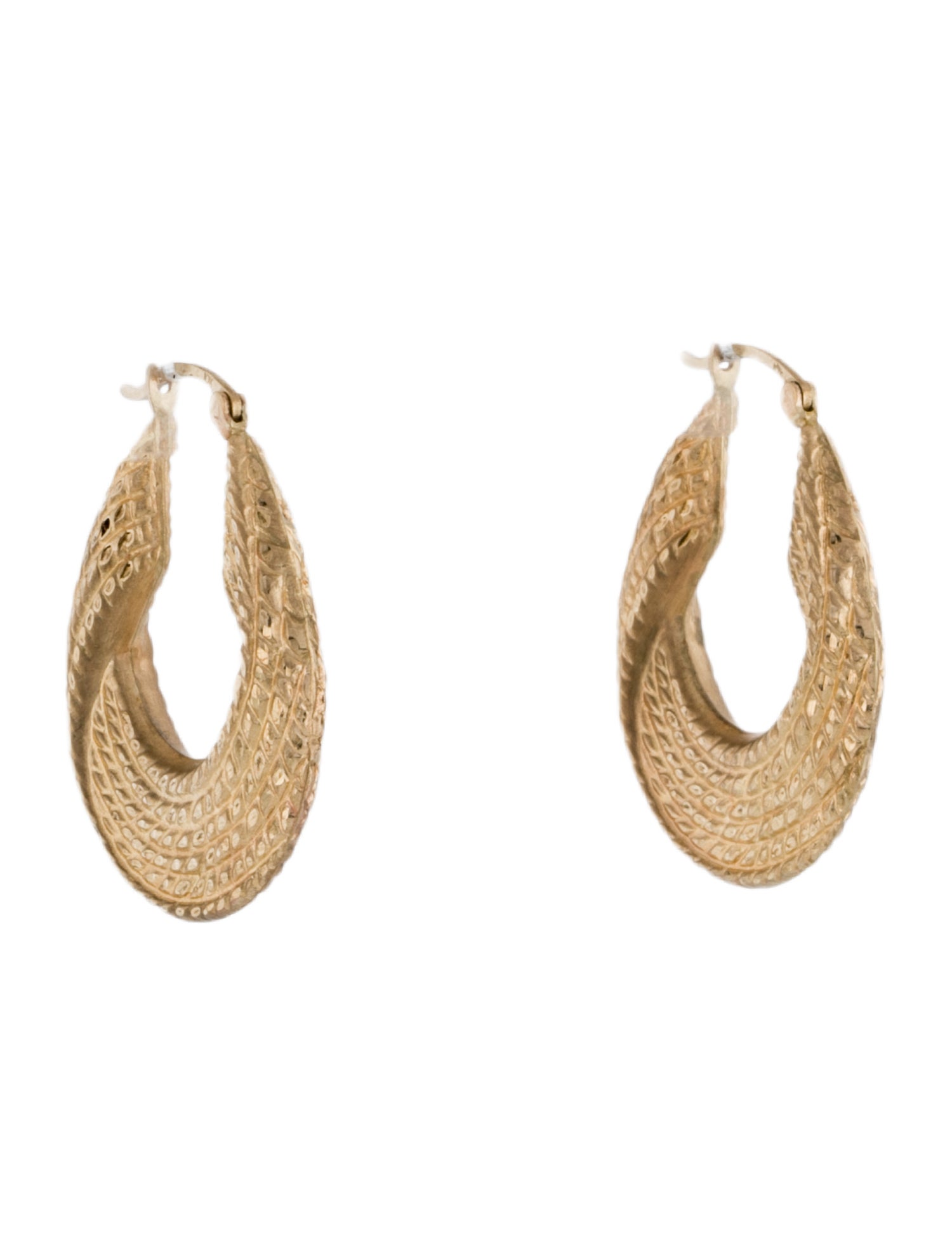 Earrings 10K Textured Hoop