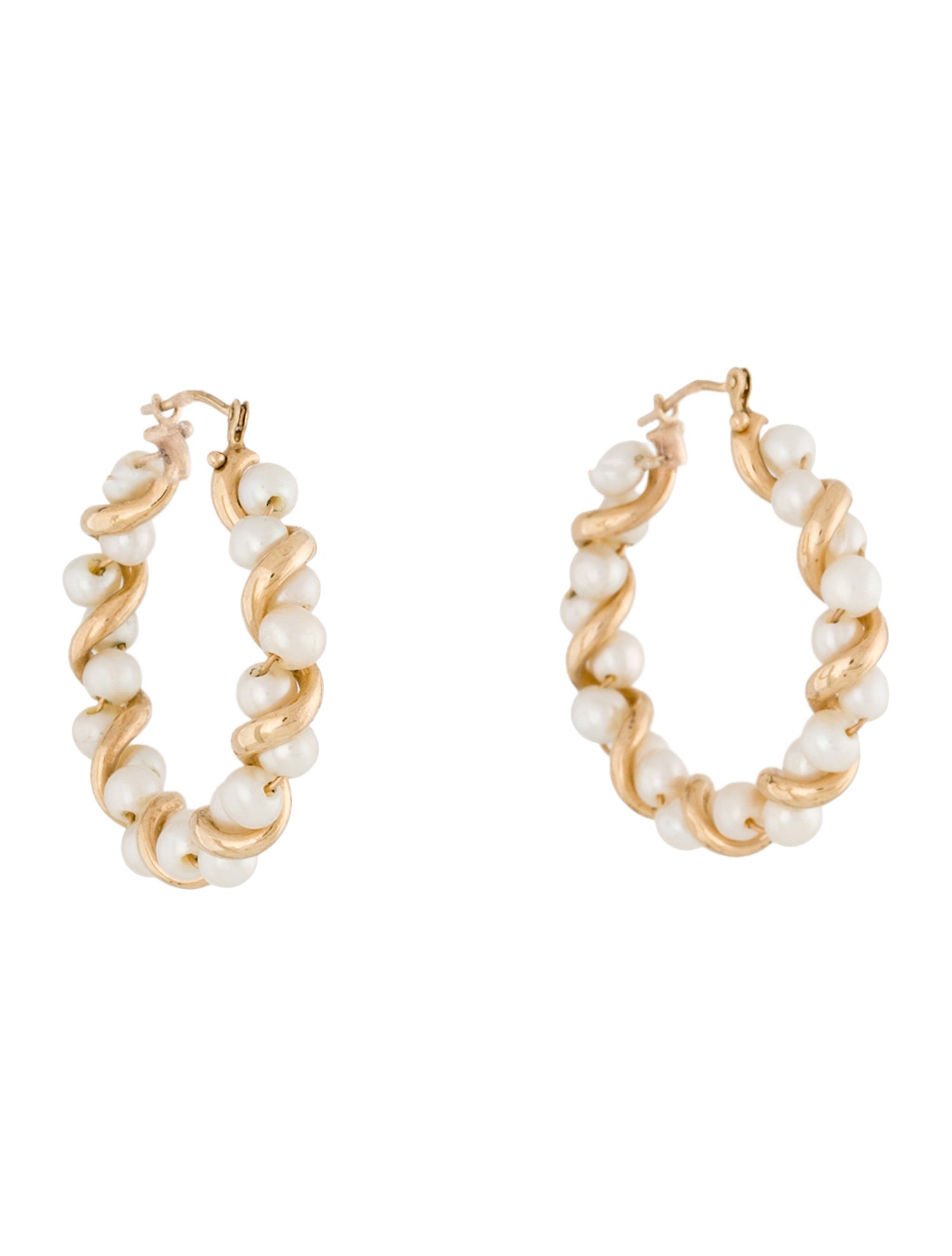 Earrings 14K Pearl Hoop