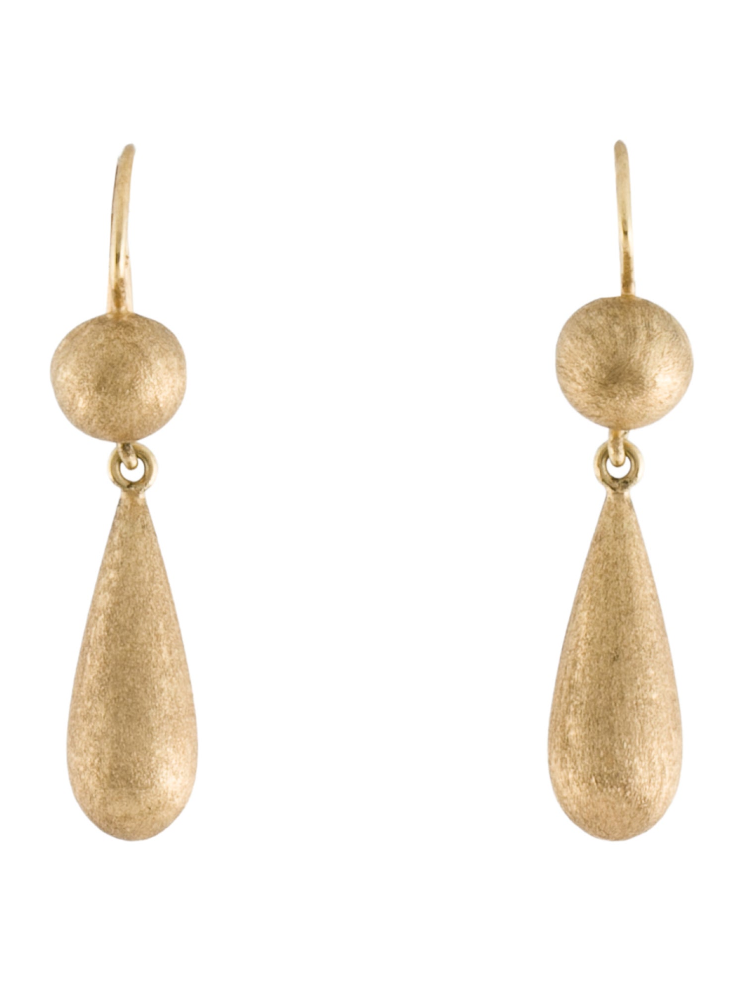 Earrings 14K Brushed Drop Earrings