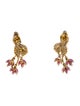 Earrings 18K 3.01ctw Ruby & Diamond Flower Chandelier Earrings