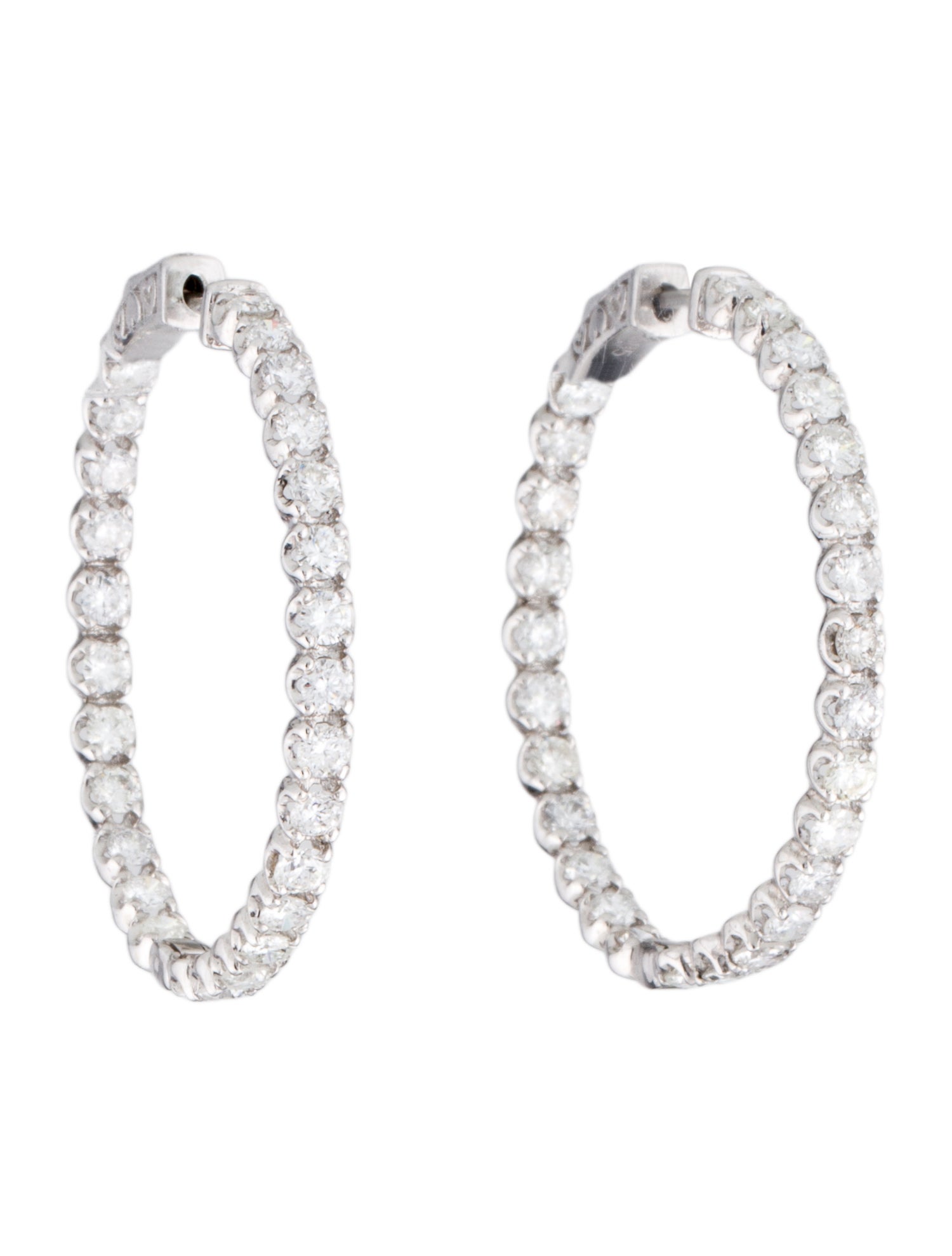 Earrings 14K 3.90ctw Diamond Hoop Earrings
