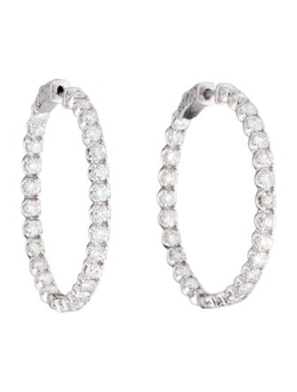 Earrings 14K 3.90ctw Diamond Hoop Earrings