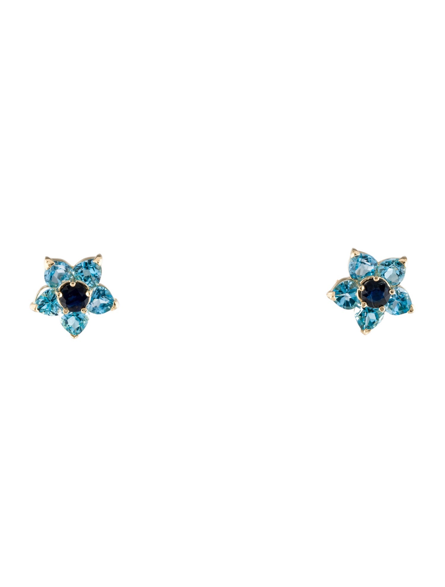 Earrings 14K 6.06ctw Topaz & Sapphire Stud