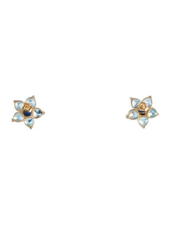 Earrings 14K 6.06ctw Topaz & Sapphire Stud Earrings