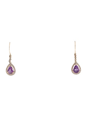 Earrings Alwand Vahan 14K 1.76ctw Amethyst & Diamond Drop Earrings