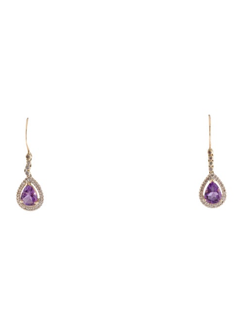 Earrings Alwand Vahan 14K 1.76ctw Amethyst & Diamond Drop Earrings