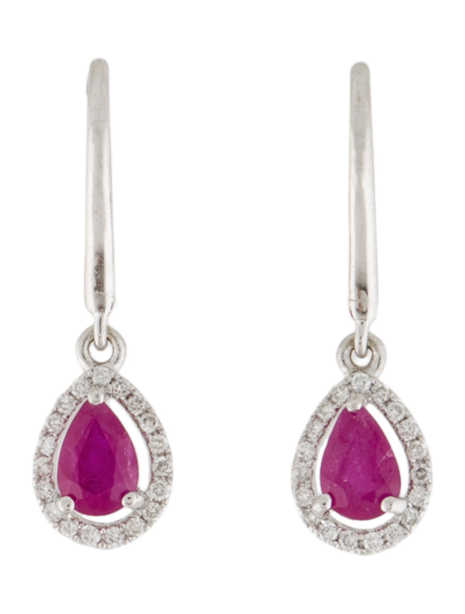 Earrings 14K 1.02ctw Ruby & Diamond Drop Earrings