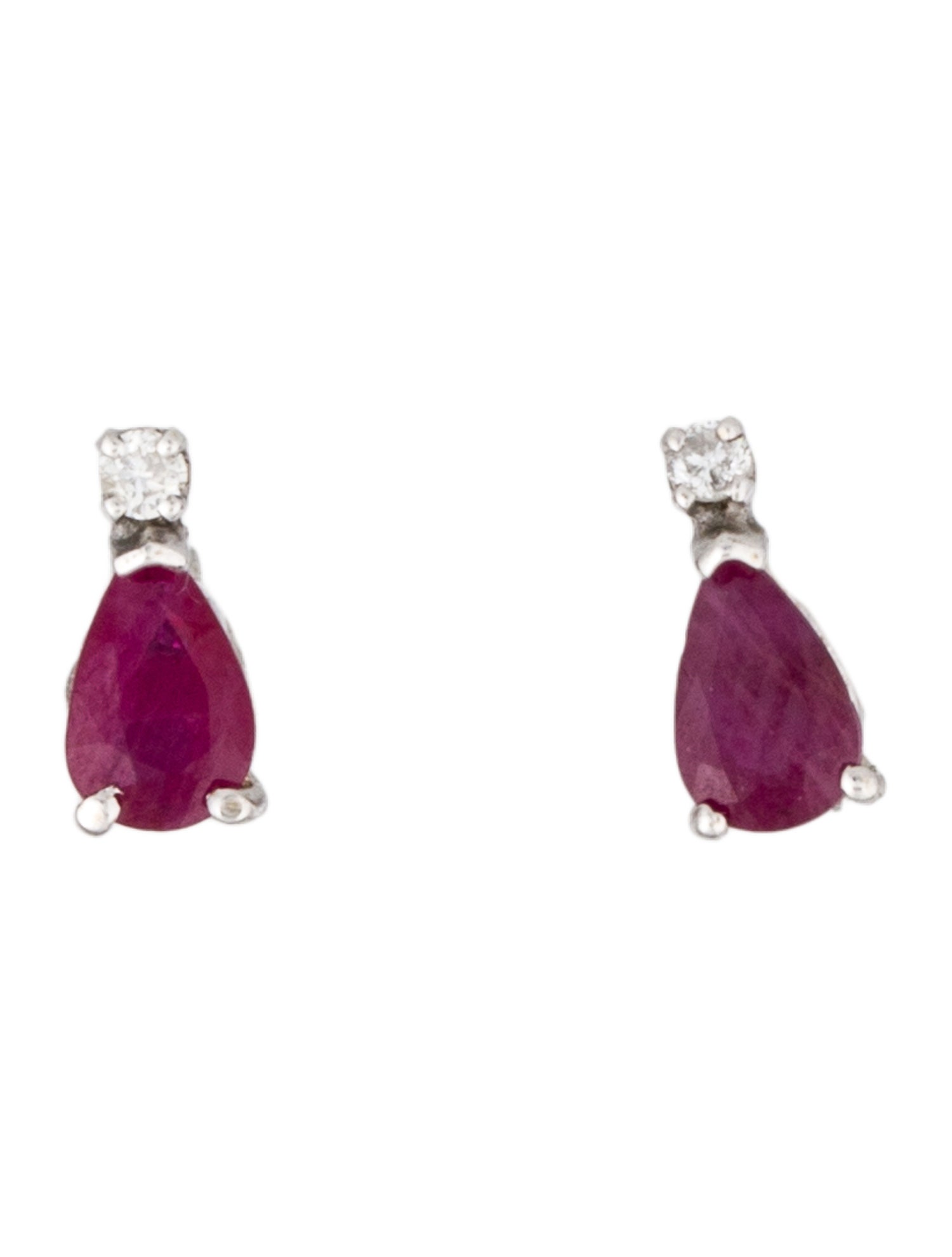 Earrings 14K Ruby & Diamond Stud