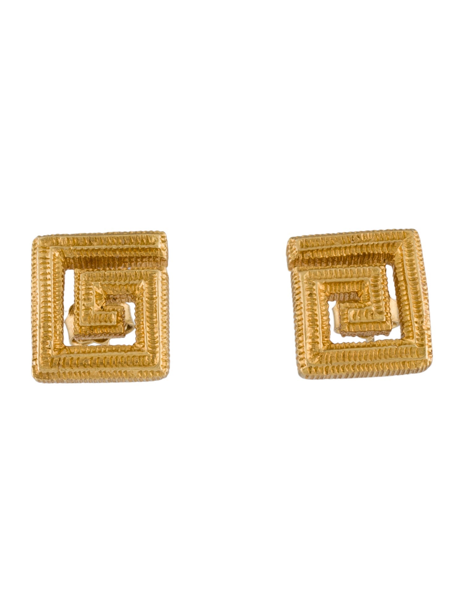 Earrings 18K Greek Key Stud
