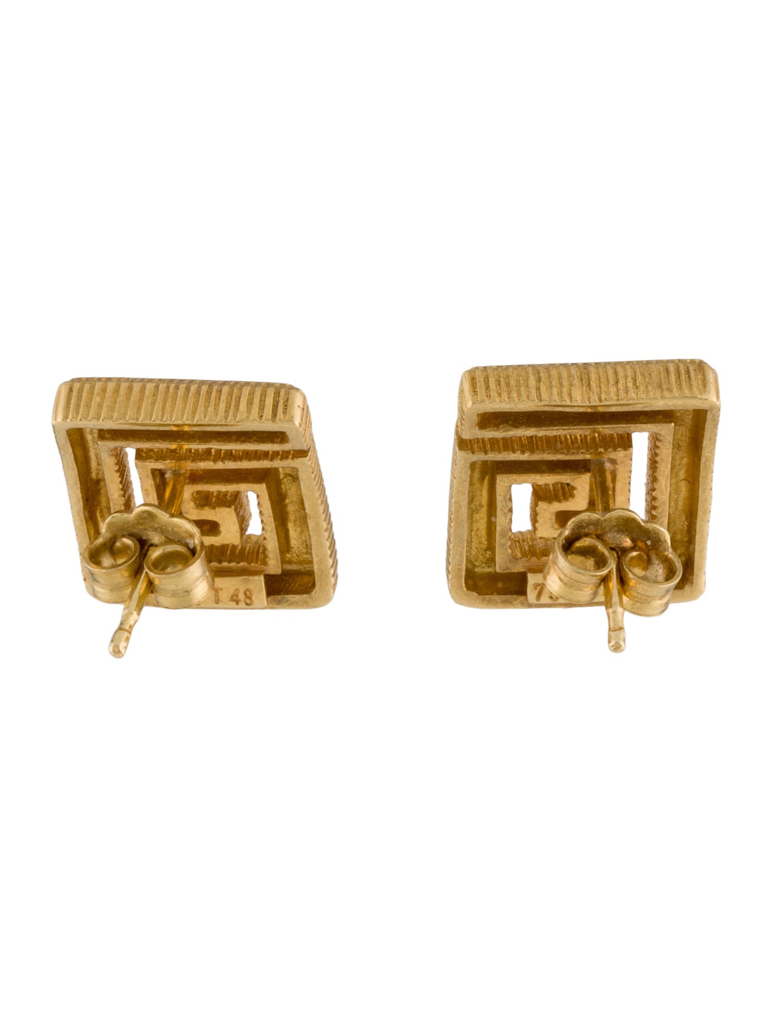 Earrings 18K Greek Key Stud
