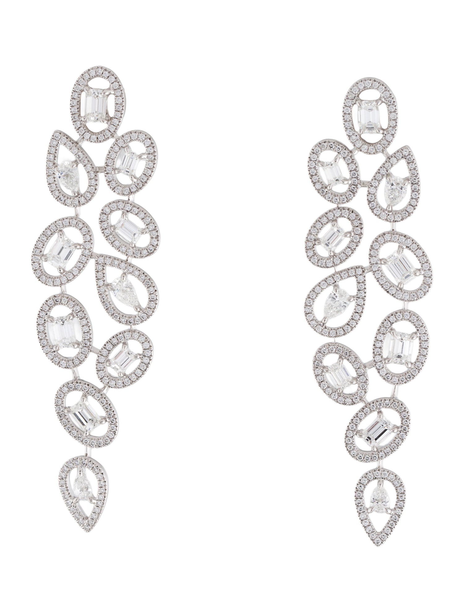 Earrings 18K 3.88ctw Diamond Chandelier Earrings