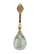 Earrings 14K Prasiolite & Diamond Drop Single Earrings
