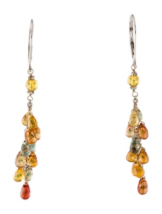 Earrings 14K Sapphire Cluster Bead Drop Earrings