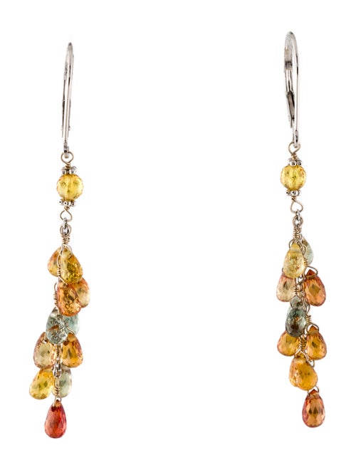 Earrings 14K Sapphire Cluster Bead Drop Earrings