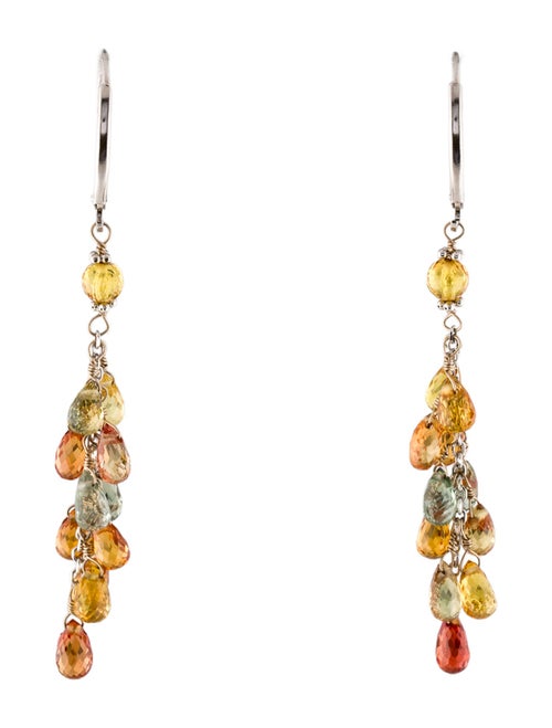 Earrings 14K Sapphire Cluster Bead Drop Earrings