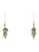 Earrings 14K Sapphire Multicolor Briolette Bead Cluster Drop Earrings