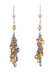 Earrings 14K Sapphire Multicolor Briolette Bead Cluster Drop Earrings