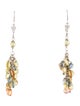 Earrings 14K Sapphire Multicolor Briolette Cluster Earrings