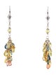 Earrings 14K Sapphire Multicolor Briolette Cluster Earrings