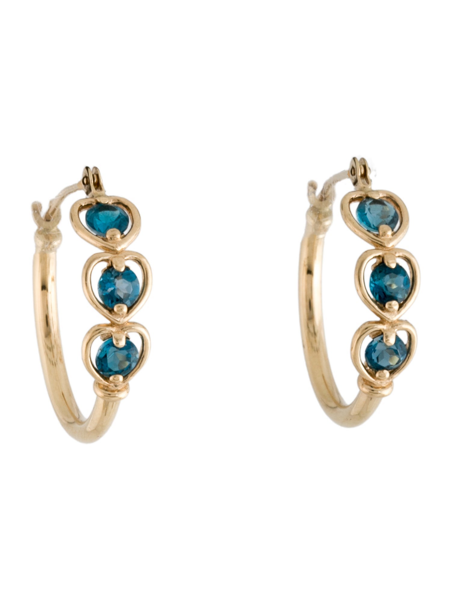 Earrings 14K Topaz Hoop