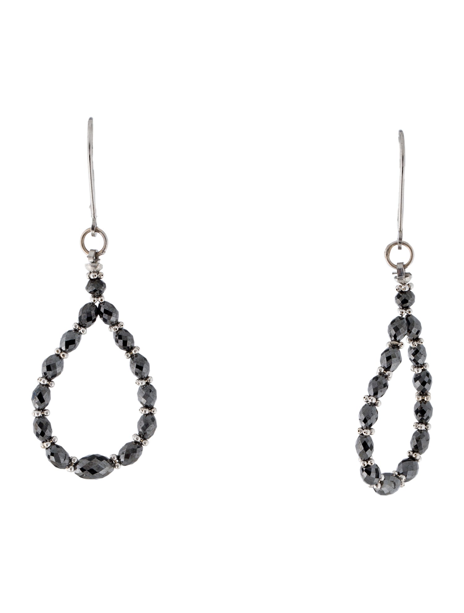 Earrings 14K Diamond Beaded Teardrop Earrings