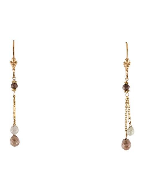 Earrings 14K Diamond Bead Drop Earrings
