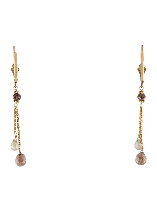 Earrings 14K Diamond Bead Drop Earrings