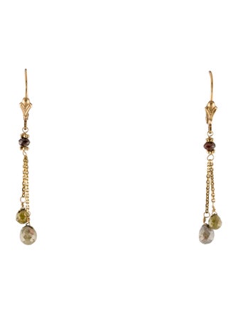Earrings 14K Diamond Bead Drop Earrings