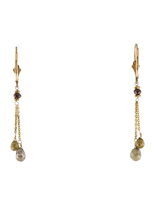 Earrings 14K Diamond Bead Drop Earrings