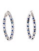 Earrings 18K Sapphire & Diamond Inside-Out Curved Oval Hoop Earrings