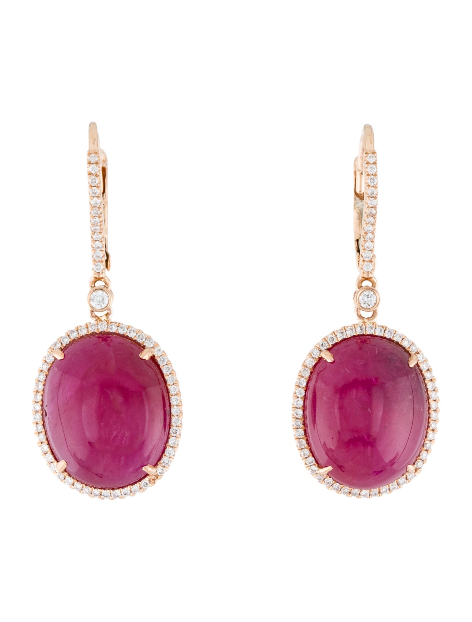 Earrings 18K 21.54ctw Ruby & Diamond Drop