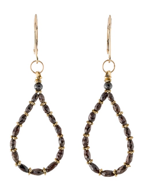 Earrings 14K Diamond Bead Drop Earrings