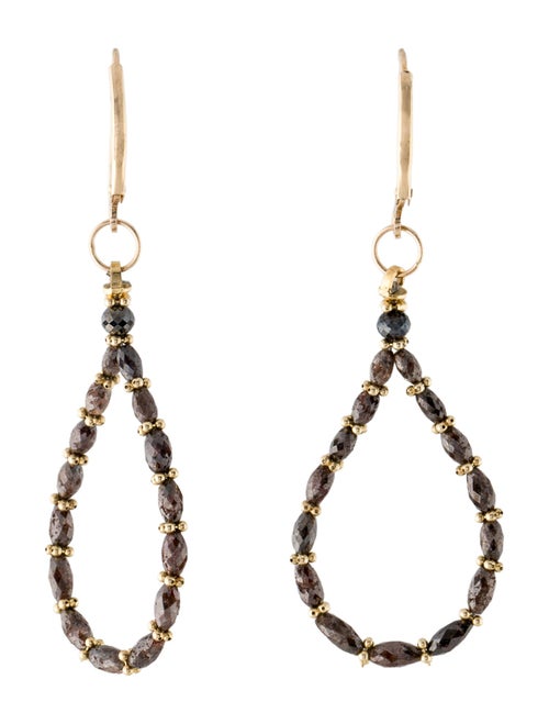 Earrings 14K Diamond Bead Drop Earrings