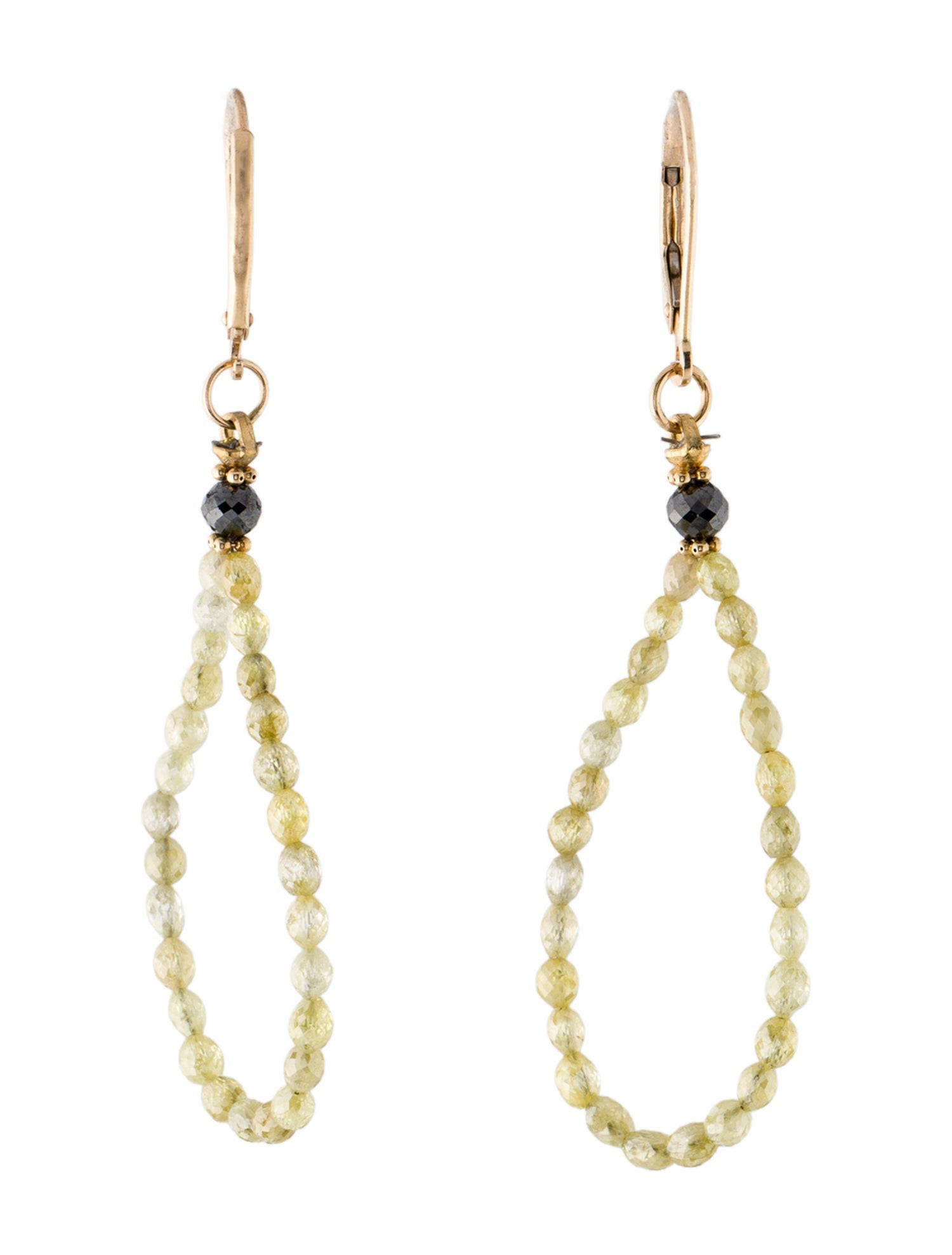 Earrings 14K Diamond Bead Drop