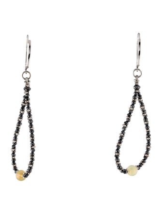 Earrings 14K Diamond & Opal Drop Earrings