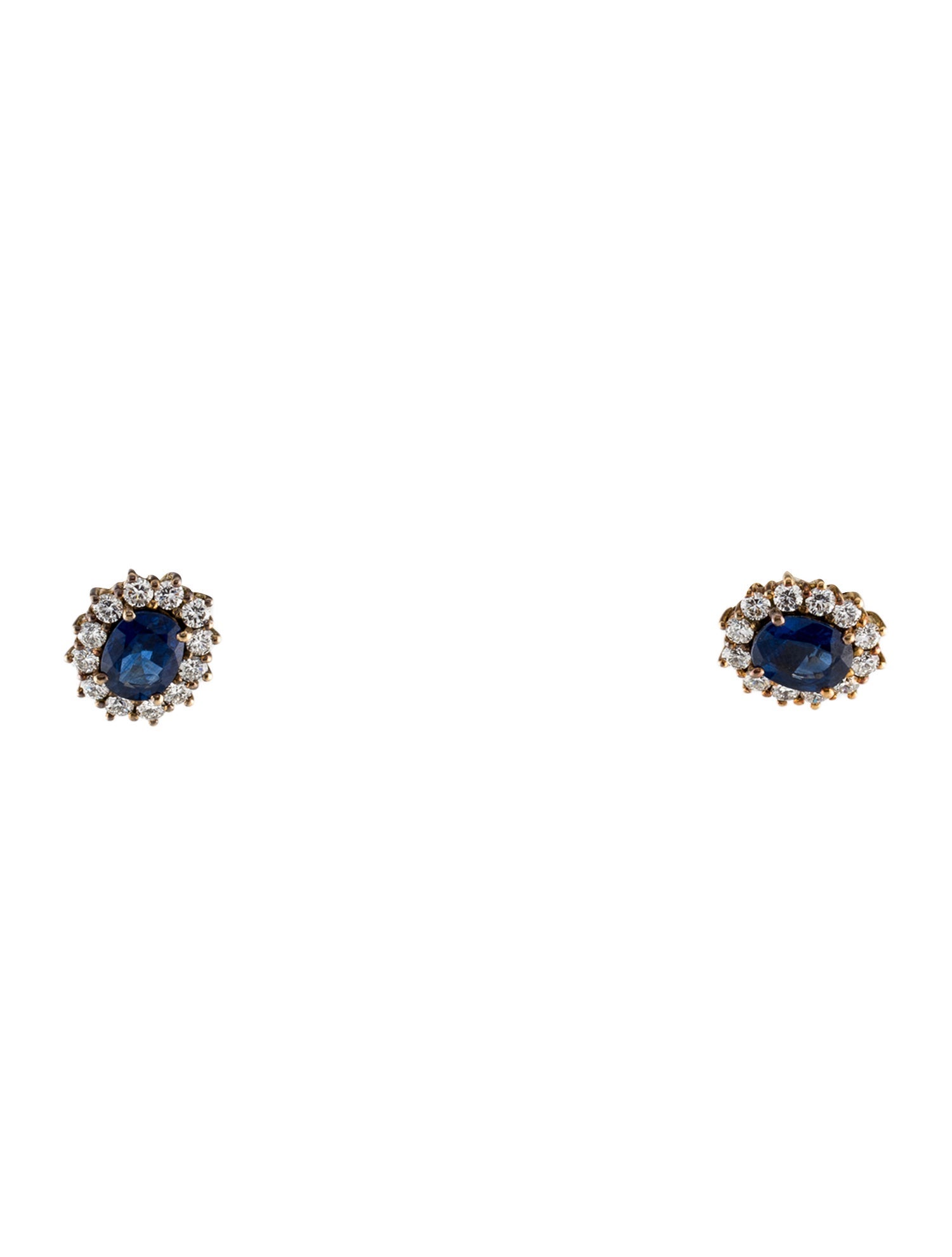 Earrings 18K Sapphire & Diamond Stud Earrings