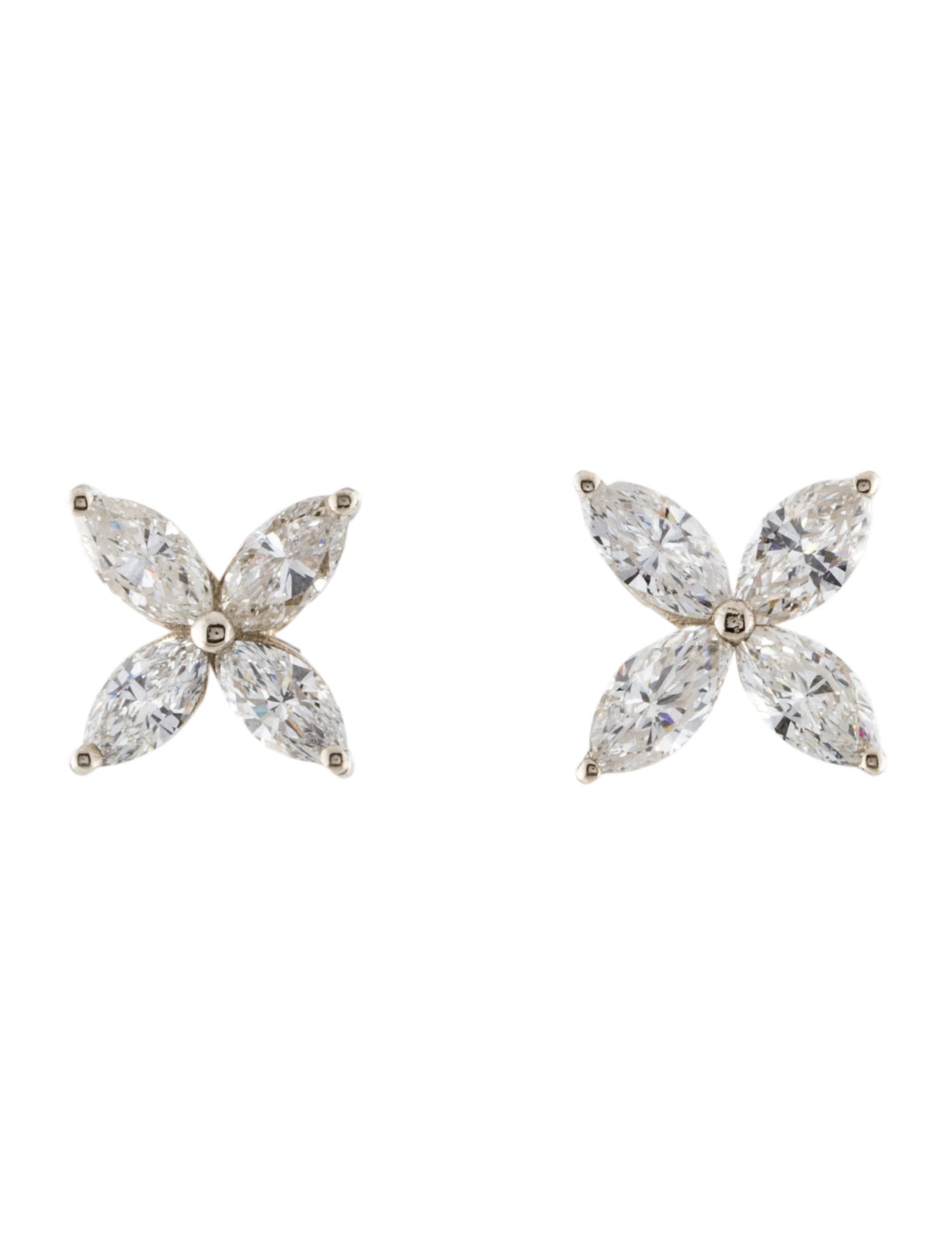 Earrings 14K 1.76ctw Diamond Flower Stud Earrings