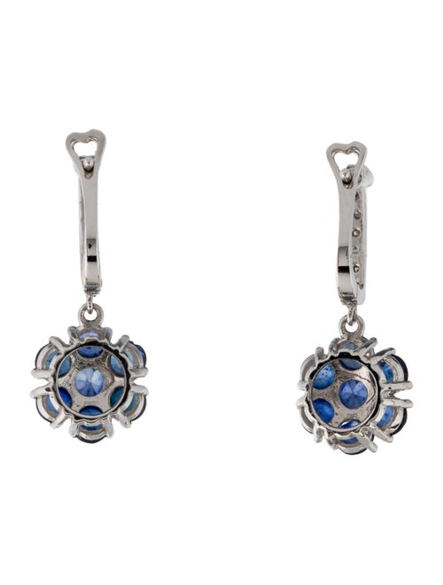 Earrings 14K Sapphire & Diamond Drop Earrings