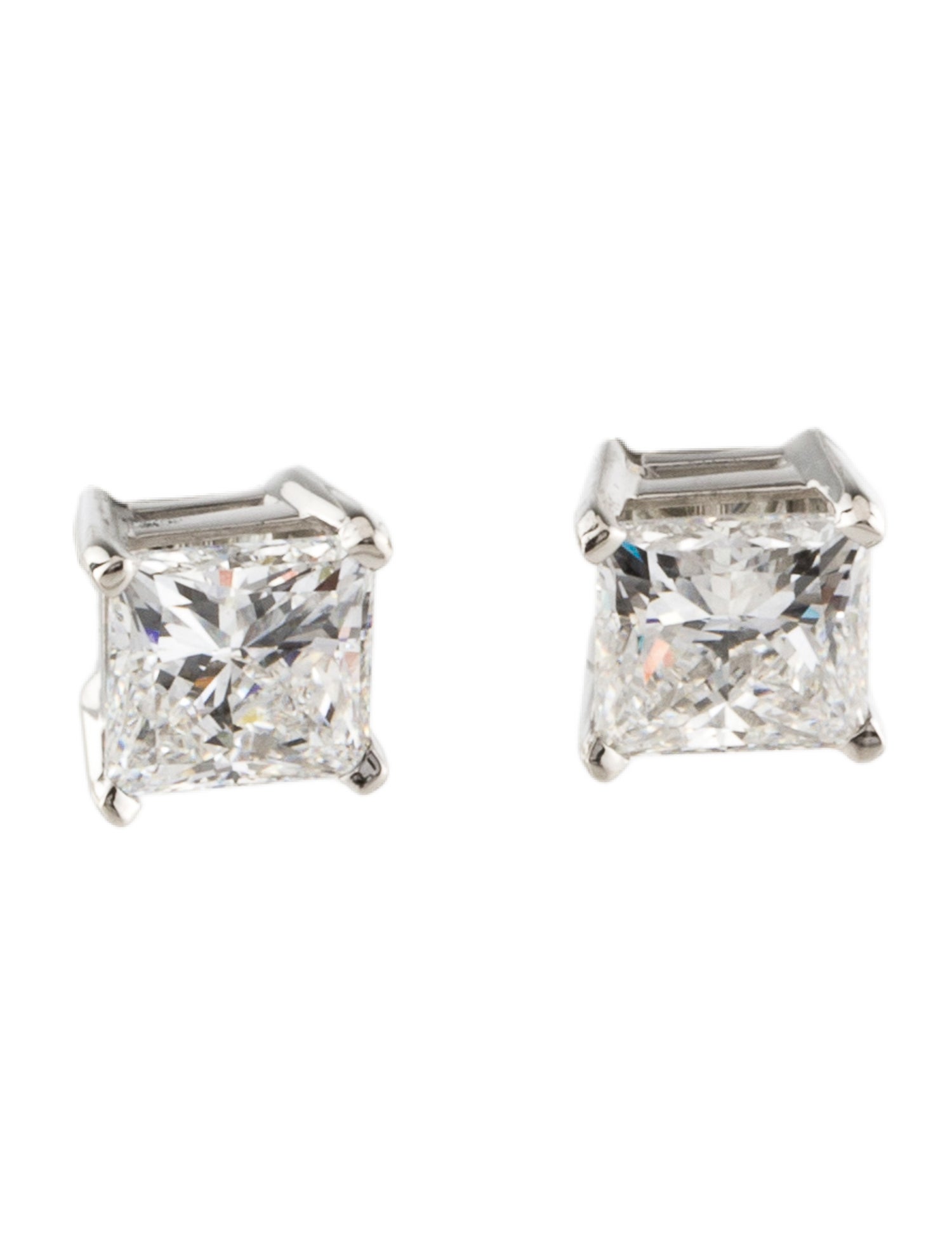 Earrings Platinum Lab-Grown Diamond Solitaire Stud