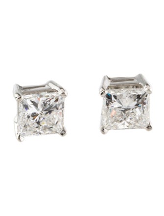 Earrings Platinum Lab-Grown Diamond Solitaire Stud Earrings
