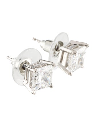 Earrings Platinum Lab-Grown Diamond Solitaire Stud Earrings