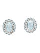 Earrings 14K Aquamarine & Diamond Ear Clip Earrings