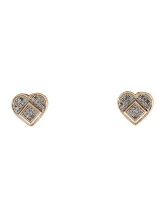 Earrings 10K Diamond Heart Stud Earrings