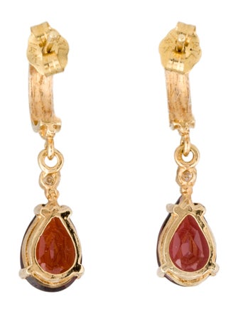 Earrings 14K 2.48ctw Garnet & Diamond Drop Earrings