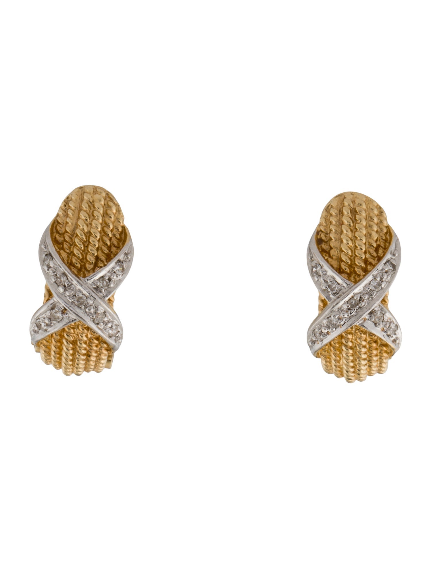 Earrings 14K Diamond X Earclips