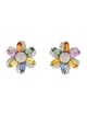 Earrings 14K 3.84ct Sapphire & Diamond Earclips