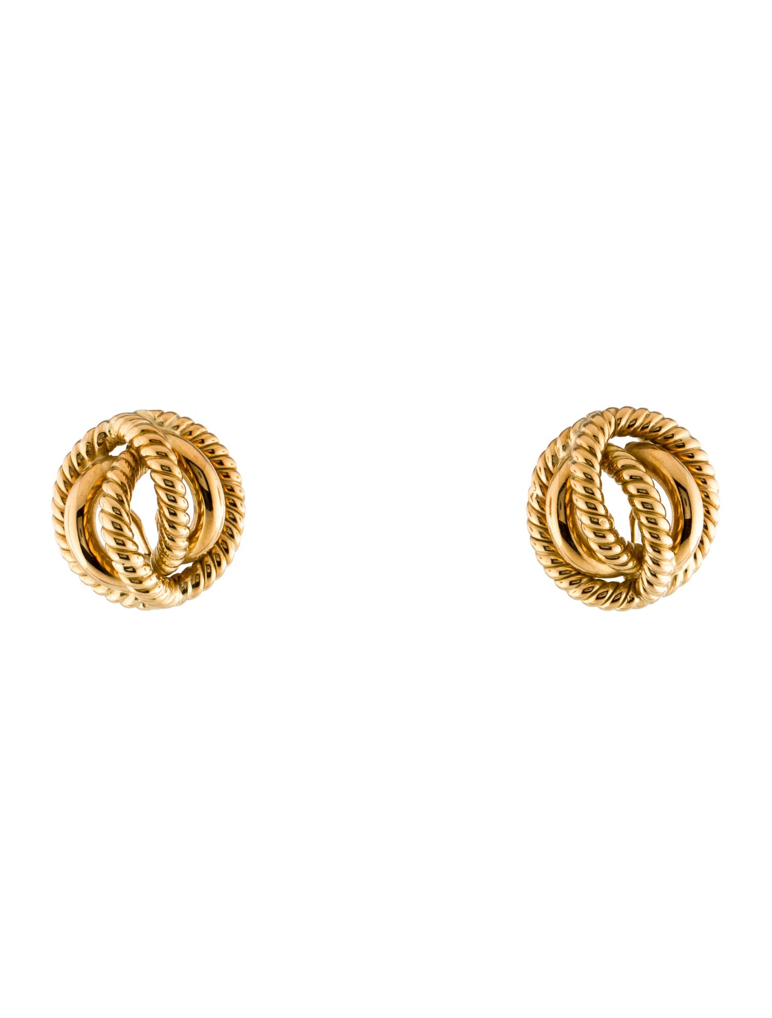 Earrings 18K Rope Dome Earclips