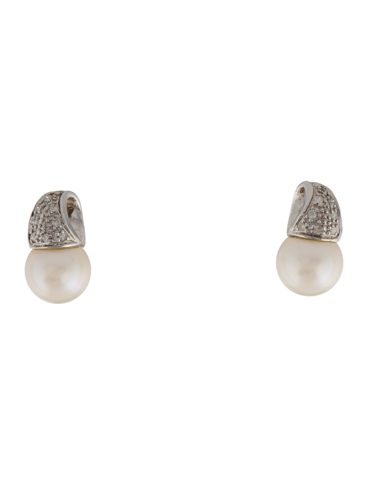 Earrings 14K Pearl & Diamond