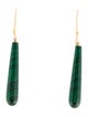 Earrings 14K Malachite Bead Drop Earrings