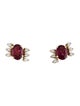 Earrings 14K 1.65ctw Rhodolite & Diamond Starburst Stud Earrings